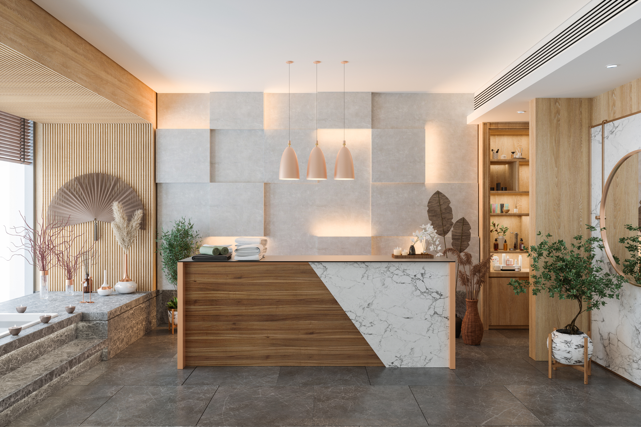 Luxueus interieur van Haarsalon Sjiek in Wassenaar
